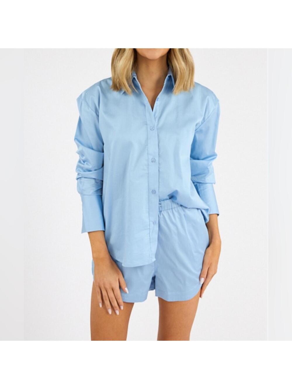 ABERCROMBIE & FITCH 2 piece outfit Oversized Button Down and Shorts Sz Sm